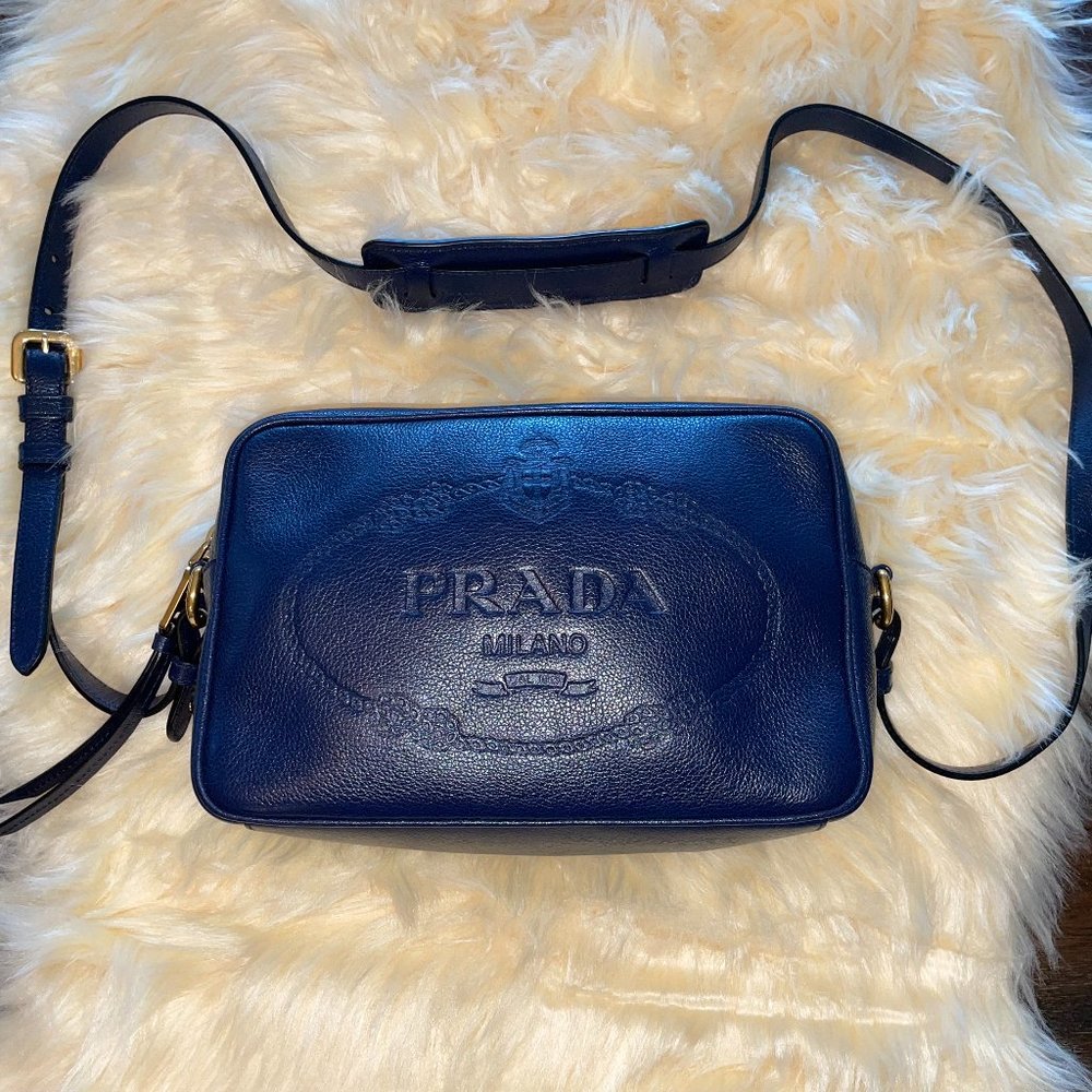 NWOT!!!!  PRADA BLUE LEATHER CROSSBODY HANDBAG!!!!